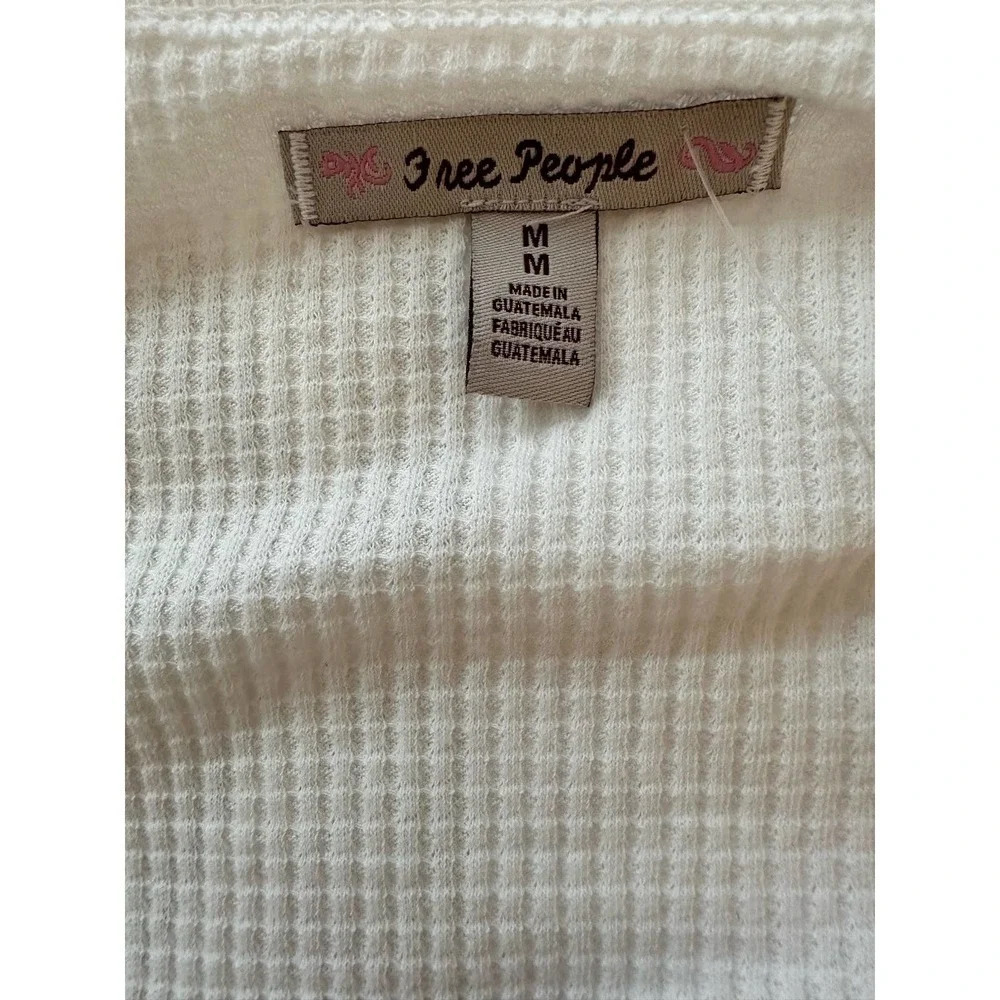 Free People Santa Clara Thermal Shirt White - Picture 9 of 11